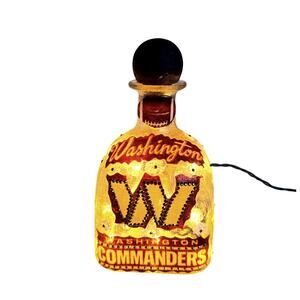 Washington Commanders NFL Designer Glass Bottle w/ Lights *Unique Gift Idea